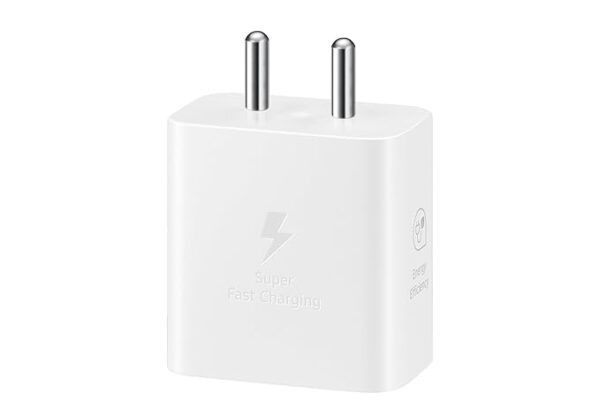 Samsung Original 25W USB Type-C Travel Adaptor Without Cable for Google Pixel, Xiaomi, Motorola, iPhone, Samsung Galaxy Tab S/A Series, Galaxy S10/M54/M55/A80/A90/S25/S24, White
