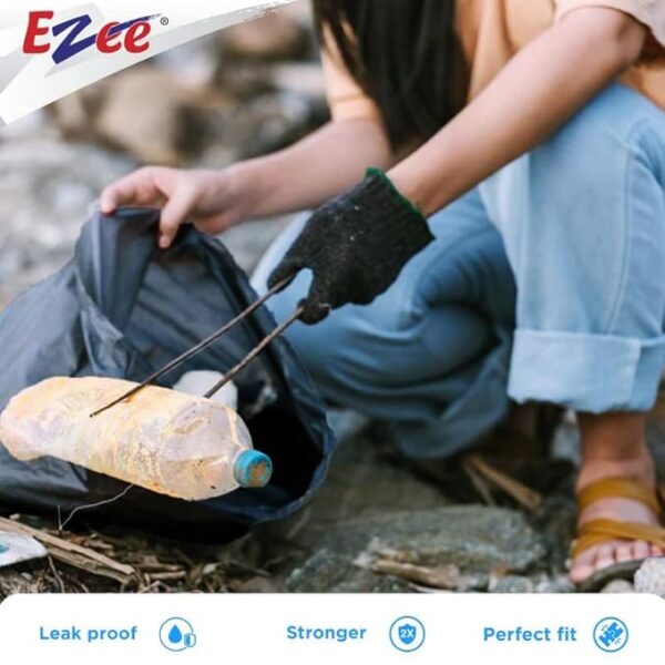 Ezee Live Life Ezee Way Black Garbage Bags for Dustbin|90 Pcs|Medium 19 X 21 Inches|30 Pcs X Pack of 3, 3 count