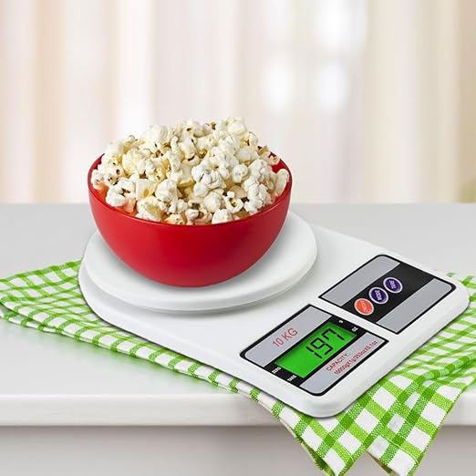 ATOM ALISTON K1 Series Digital Kitchen Weighing Scale 10 kg, Electronic Weight Machine with LCD Display for Baking, Cooking, Food & Diet, SF-400/A121. 6Months Warranty (Colour May Vary)
