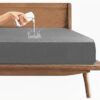Trance 100% Waterproof Premium Mattress Protector for Double Bed King Size 78x72 Inches | Cotton Feel Mattresses Cover | Elastic Fitted | Fits Upto 10 Inch | Bed Protector Cover (78"x72" King Grey)