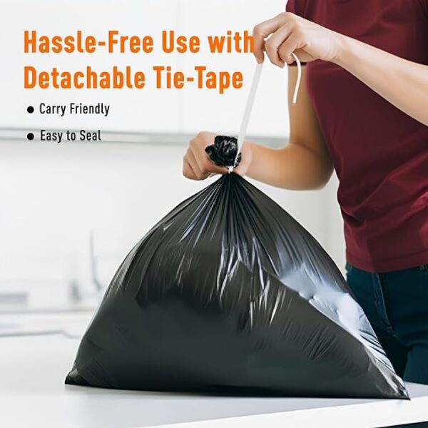 Presto! Garbage Bags | Large | 90 Count | 15 Bags X 6 Rolls | 24 X 32 Inches | For Dry & Wet Waste | Black