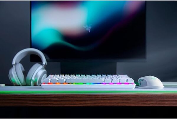 Razer Huntsman Mini - Mercury Edition - 60% Optical Gaming Keyboard (Clicky Purple Switch) - FRML Packaging
