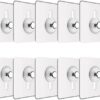 JIALTO Plastic 10 Pcs Self Adhesive Wall Hooks - Heavy Duty Transparent Hook for Photo Frames, Wall Clocks, Keys - No Damage, Easy Installation