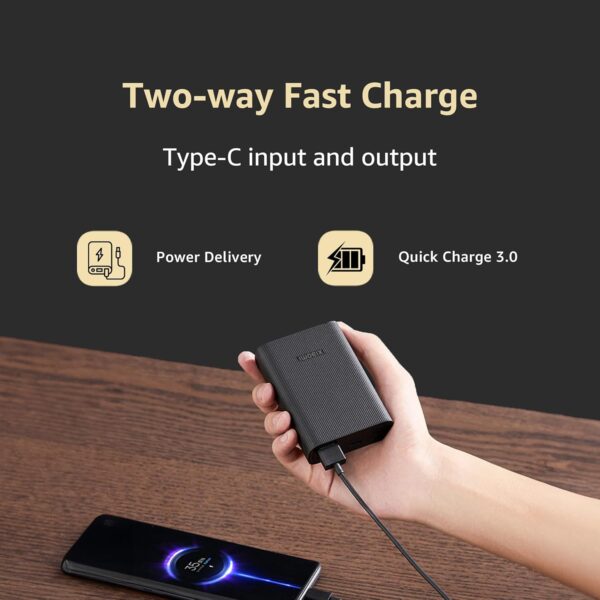 Xiaomi Pocket Power Bank pro 10000mAh 33W Super Fast Charging PD |Smart 12 Layer Protection|Type C Input & Output|Triple Output Ports|Supports Android,Apple, Tablets, Earbuds,Watch(MI Powerbank),Black