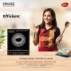 Pigeon by Stovekraft Cruise 1800 watt Induction Cooktop With Crystal Glass,7 Segments LED Display, Auto Switch Off - Black